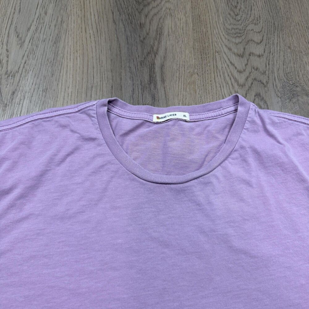 Marine Layer Shirt Mens XL Purple Solid Crewneck Tee T-Shirt Modal Cotton Casual - Picture 2 of 10